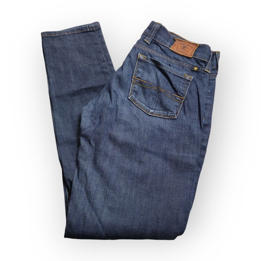 Lucky Brand Charlie Skinny Jeans 0 / 25 Blue Dark Wash Denim Western Retro Y2K